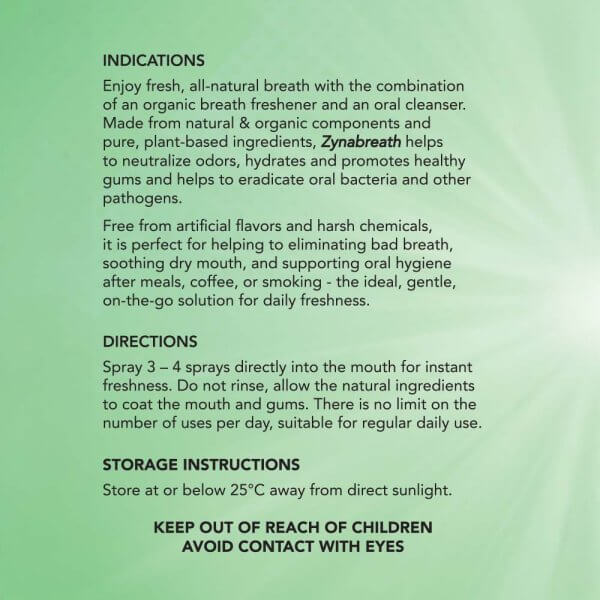 Zynabreath Breath Freshener & Oral Cleanser 100ml - Image 3