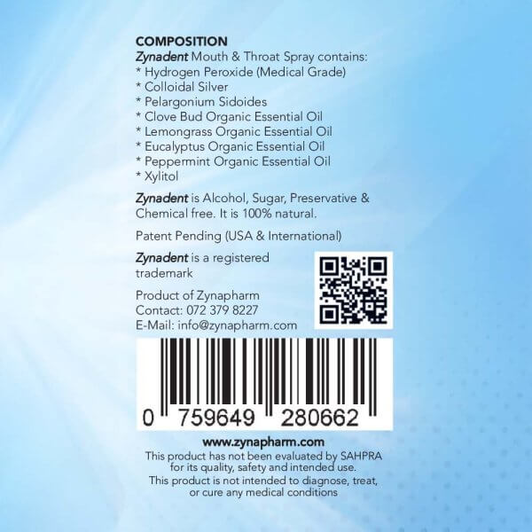 Zynadent Mouth and Throat Spray 100ml - Image 2